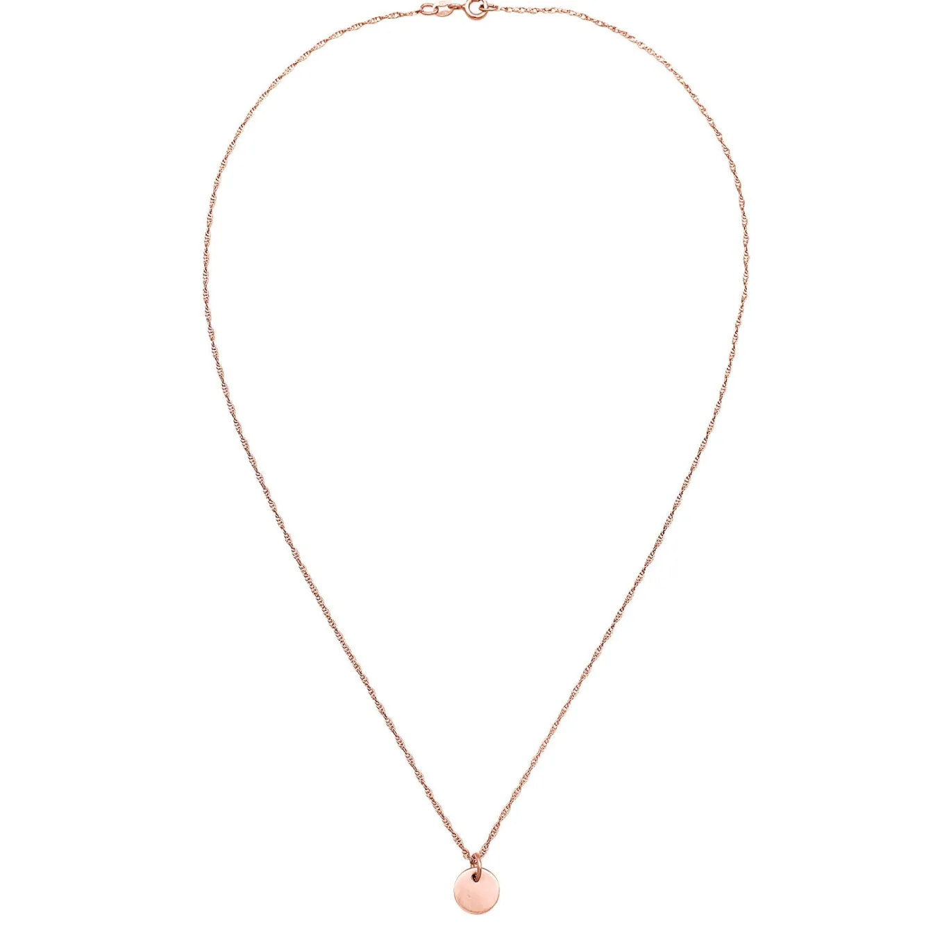 Elli "Glieder-Halskette Plättchen Coin< Silber|Roségold