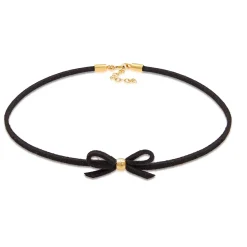 Elli "Glieder-Halskette Schleife | Kunstleder< Symbol-schmuck|Halsketten
