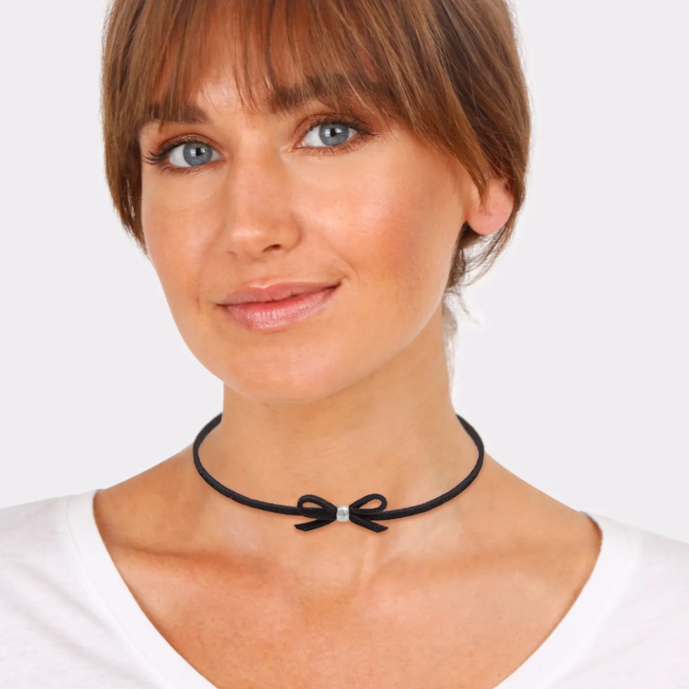 Elli "Glieder-Halskette Schleife | Kunstleder< Symbol-schmuck|Halsketten