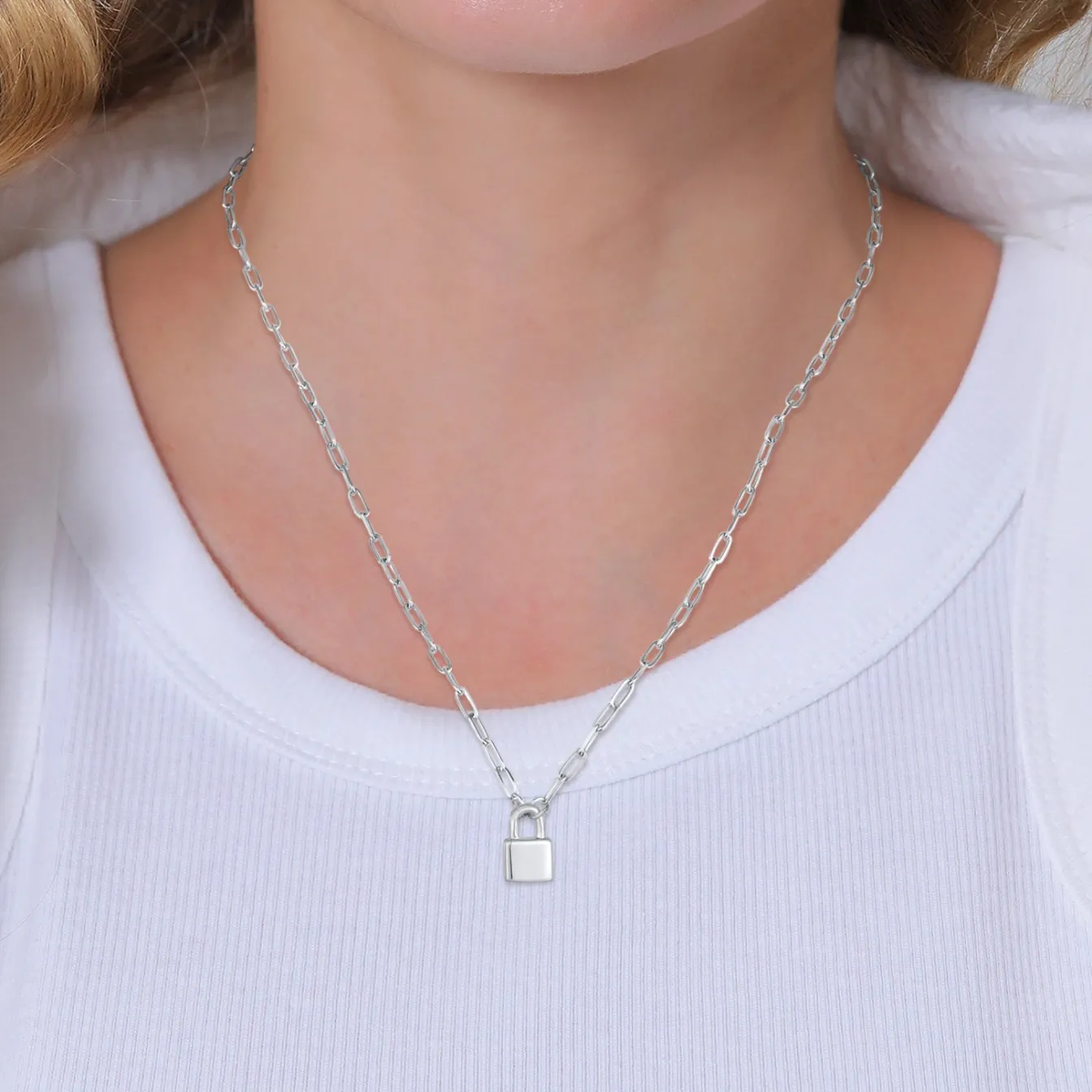 Elli "Gliederkette Schloss< Symbol-schmuck|Herz-schmuck