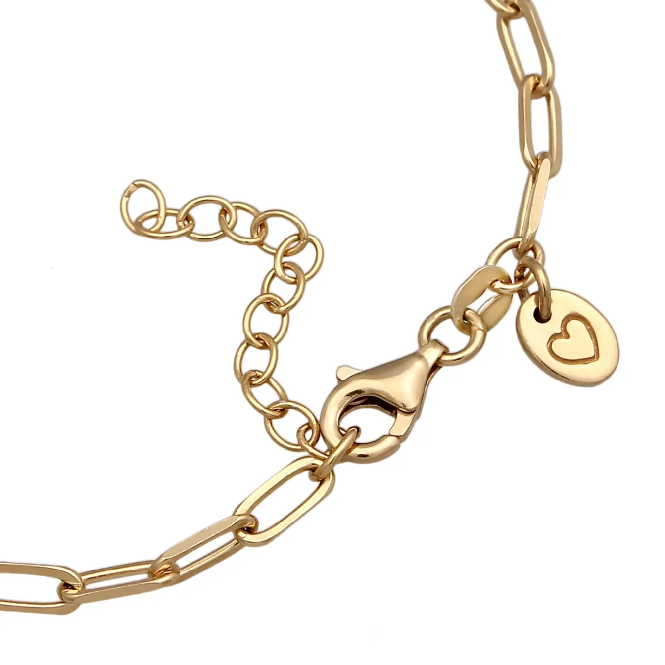 Elli "Glilederarmband Herz-Anhänger< Vergoldet|Symbol-schmuck