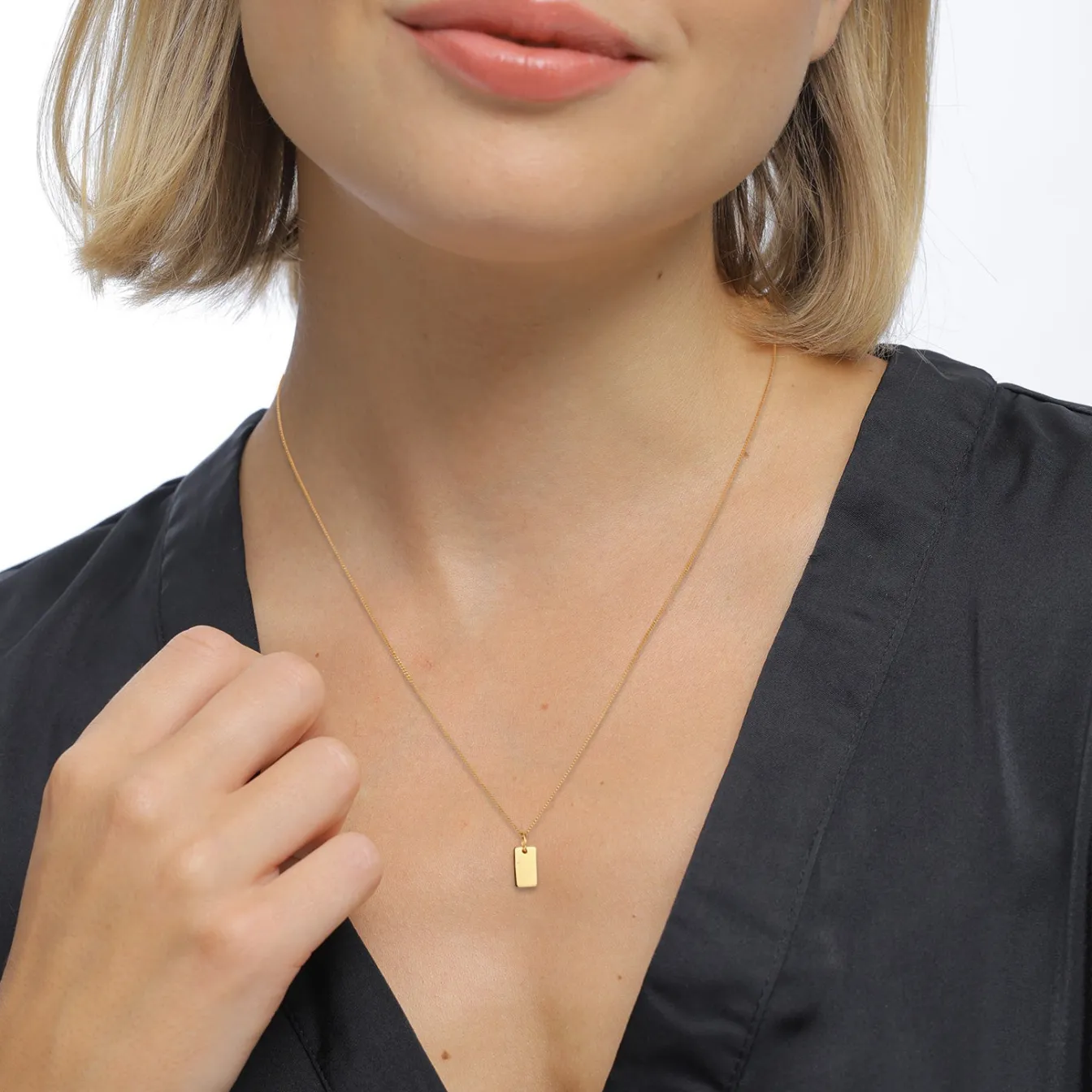 Elli "Gravur Anhänger | Plättchen Rechteck< Anhänger & Charms|Echtgold