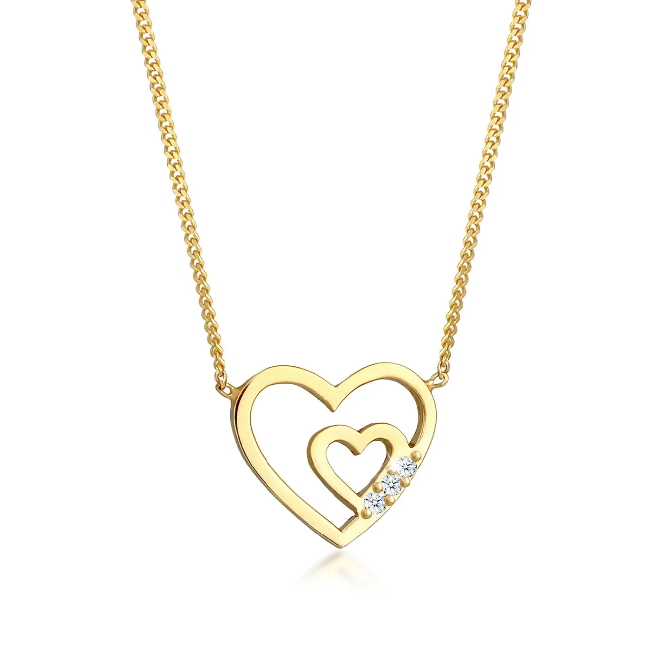 Elli "Halskette | Diamant ( Weiß, 0,045 ct )< Vergoldet|Symbol-schmuck