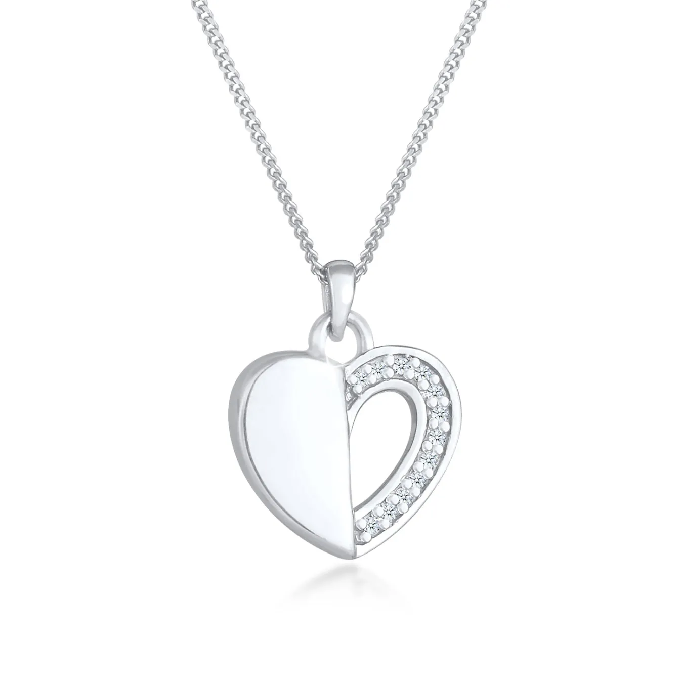 Elli "Halskette | Diamant (Weiß, 0,06 ct)< Symbol-schmuck|Herz-schmuck
