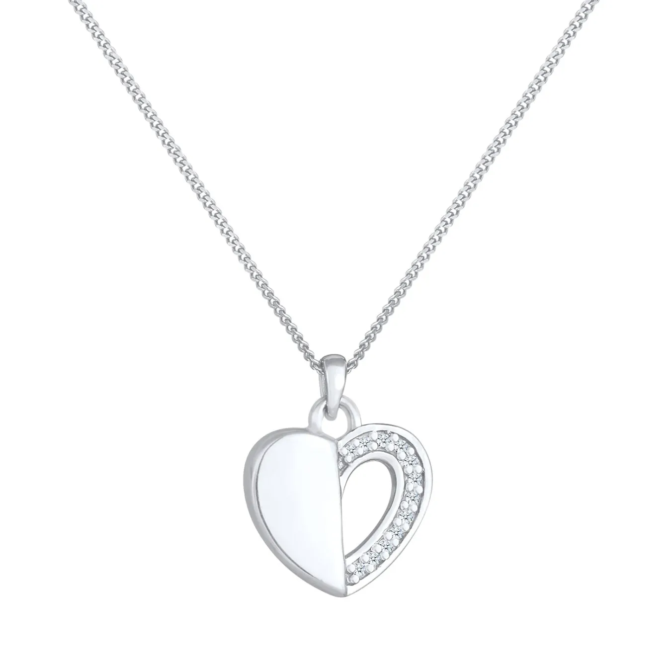 Elli "Halskette | Diamant (Weiß, 0,06 ct)< Symbol-schmuck|Herz-schmuck