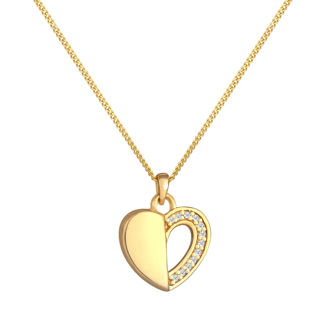 Elli "Halskette | Diamant (Weiß, 0,06 ct)< Symbol-schmuck|Herz-schmuck