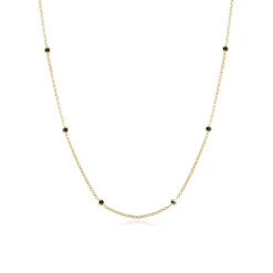 Elli "Halskette | Kristall (Schwarz)< Halsketten|Silber