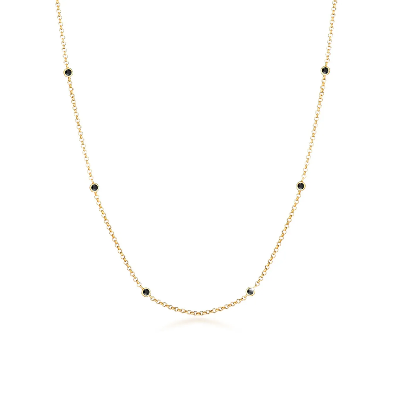 Elli "Halskette | Kristall (Schwarz)< Halsketten|Silber