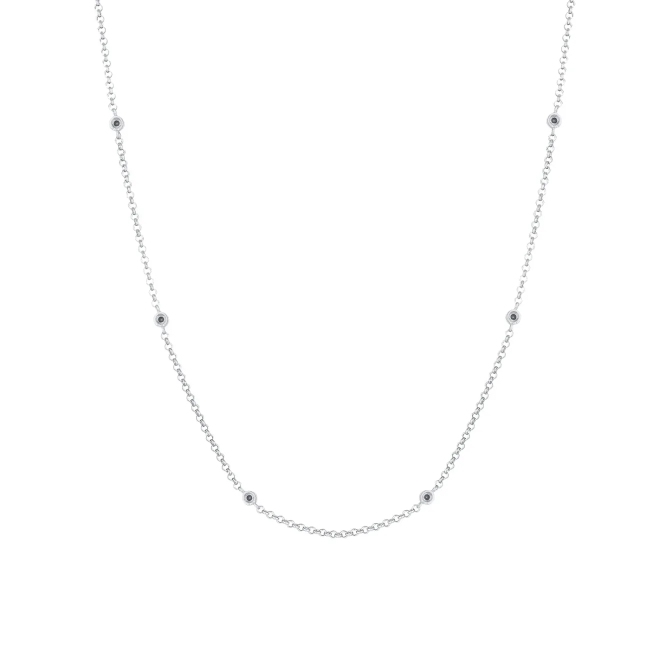 Elli "Halskette | Kristall (Schwarz)< Halsketten|Silber