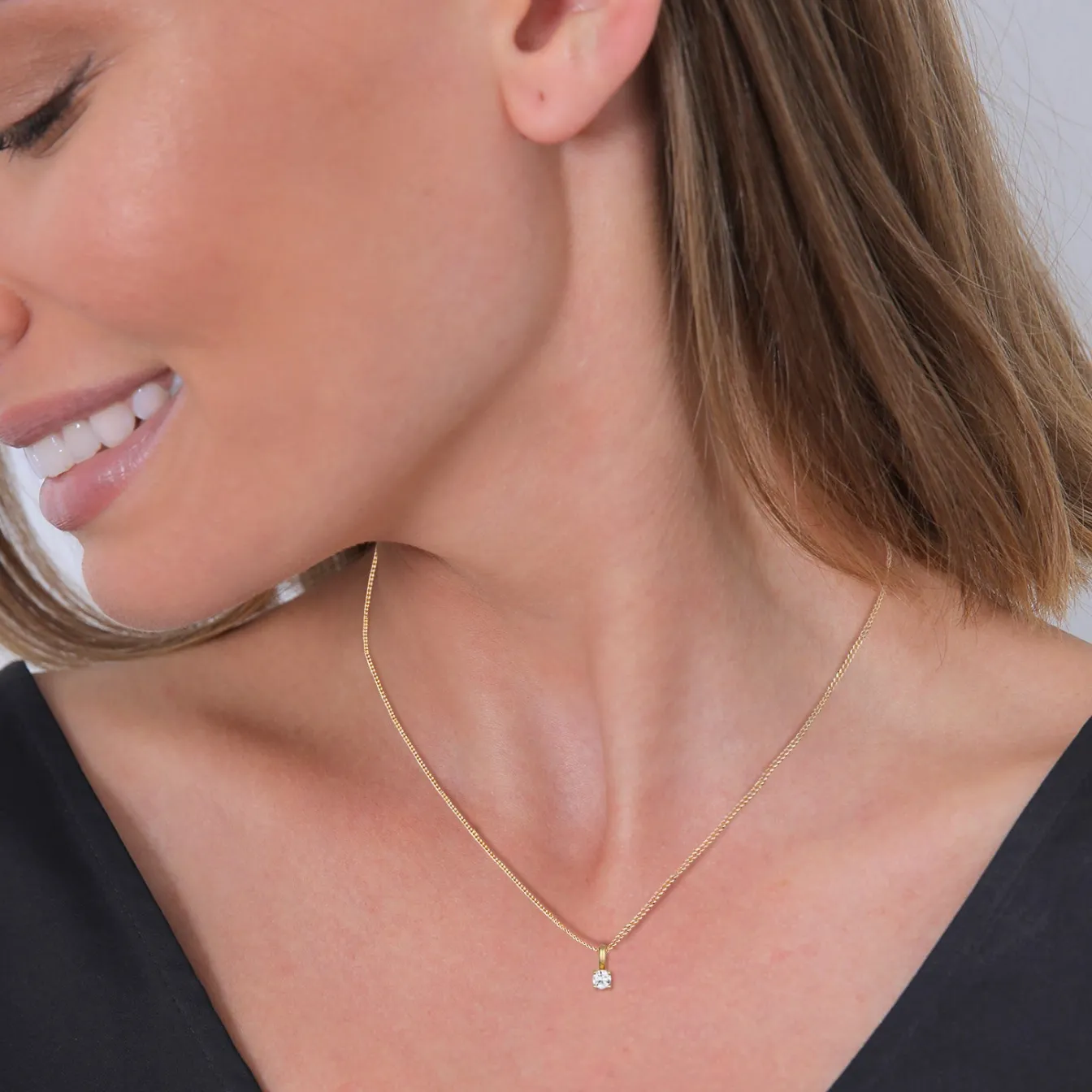 Elli "Halskette | Laborgezüchteter Diamant (Weiß, 0.034 ct)< Diamanten|Halsketten