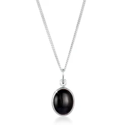 Elli "Halskette | Onyx (Schwarz)< Halsketten|Vergoldet