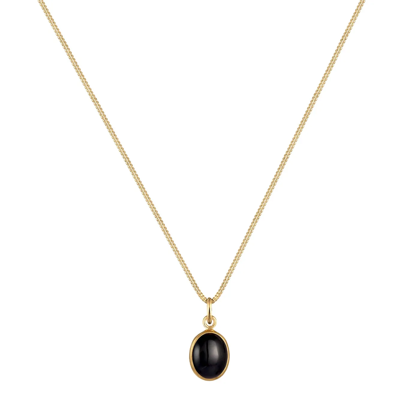 Elli "Halskette | Onyx (Schwarz)< Halsketten|Vergoldet