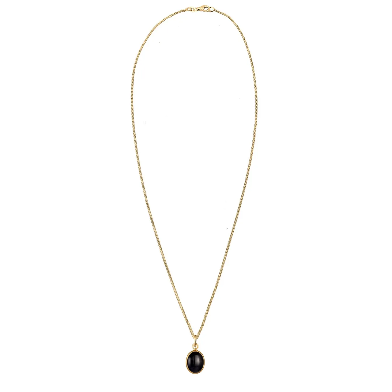 Elli "Halskette | Onyx (Schwarz)< Halsketten|Vergoldet