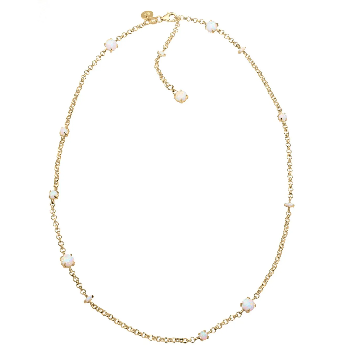 Elli "Halskette | Opal (Weiß)< Roségold|Halsketten