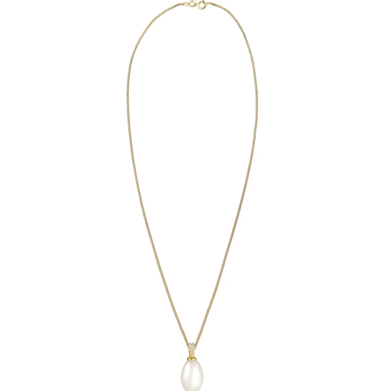 Elli "Halskette | Süßwasserperle, Diamant (, 0,05 ct)< Perlen|Halsketten