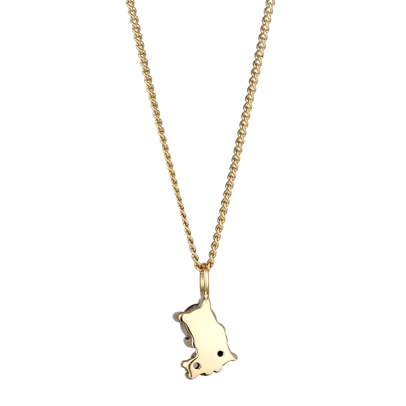Elli "Halskette Anhänger | Quartz & Topas & Diamant (Schwarz, 0.006 ct)< Halsketten|Echtgold