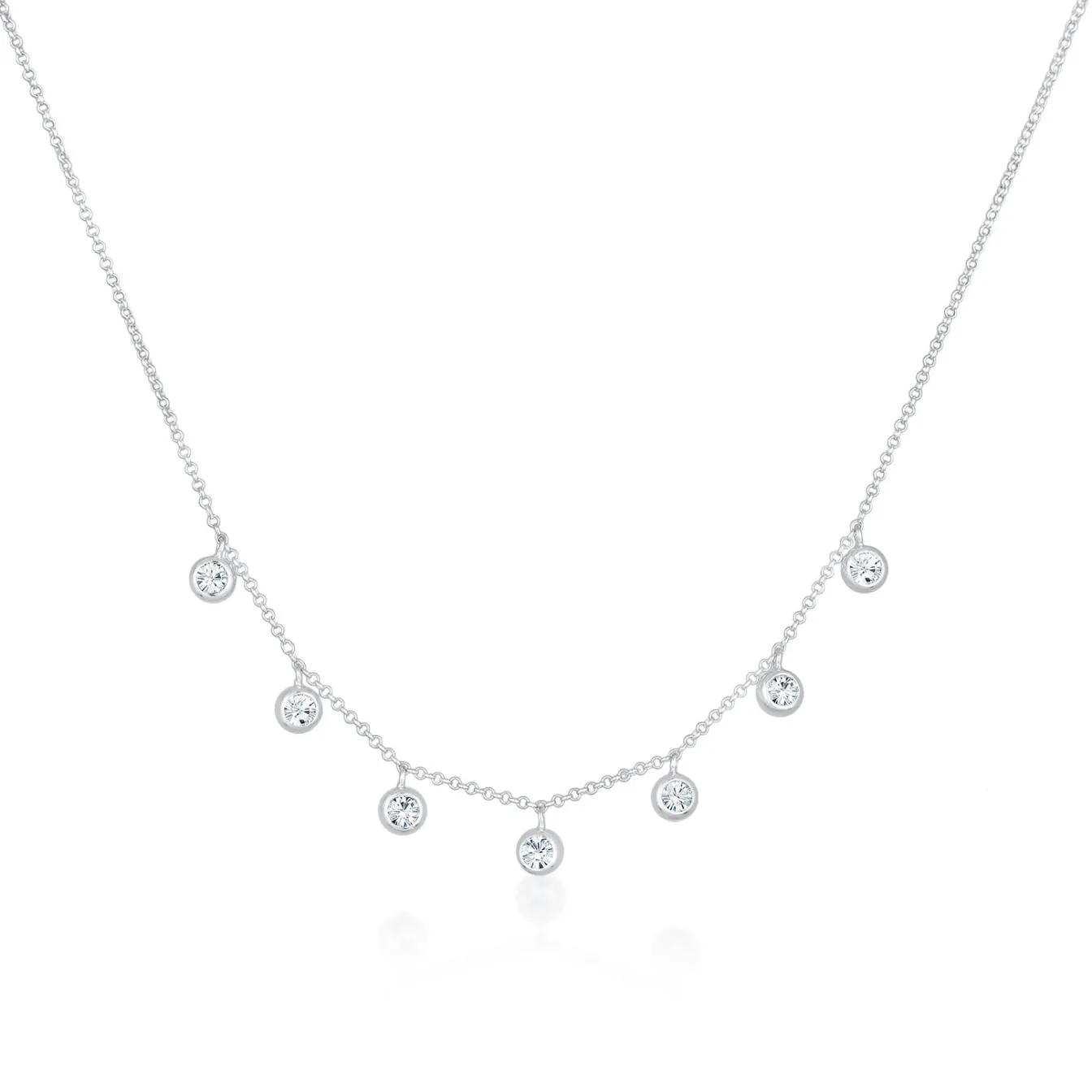 Elli "Halskette Anhänger Filigran | Kristalle (Weiß)< Halsketten|Silber