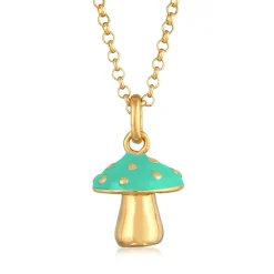 Elli "Halskette Anhänger Pilz | Emaille (Orange)< Symbol-schmuck|Halsketten