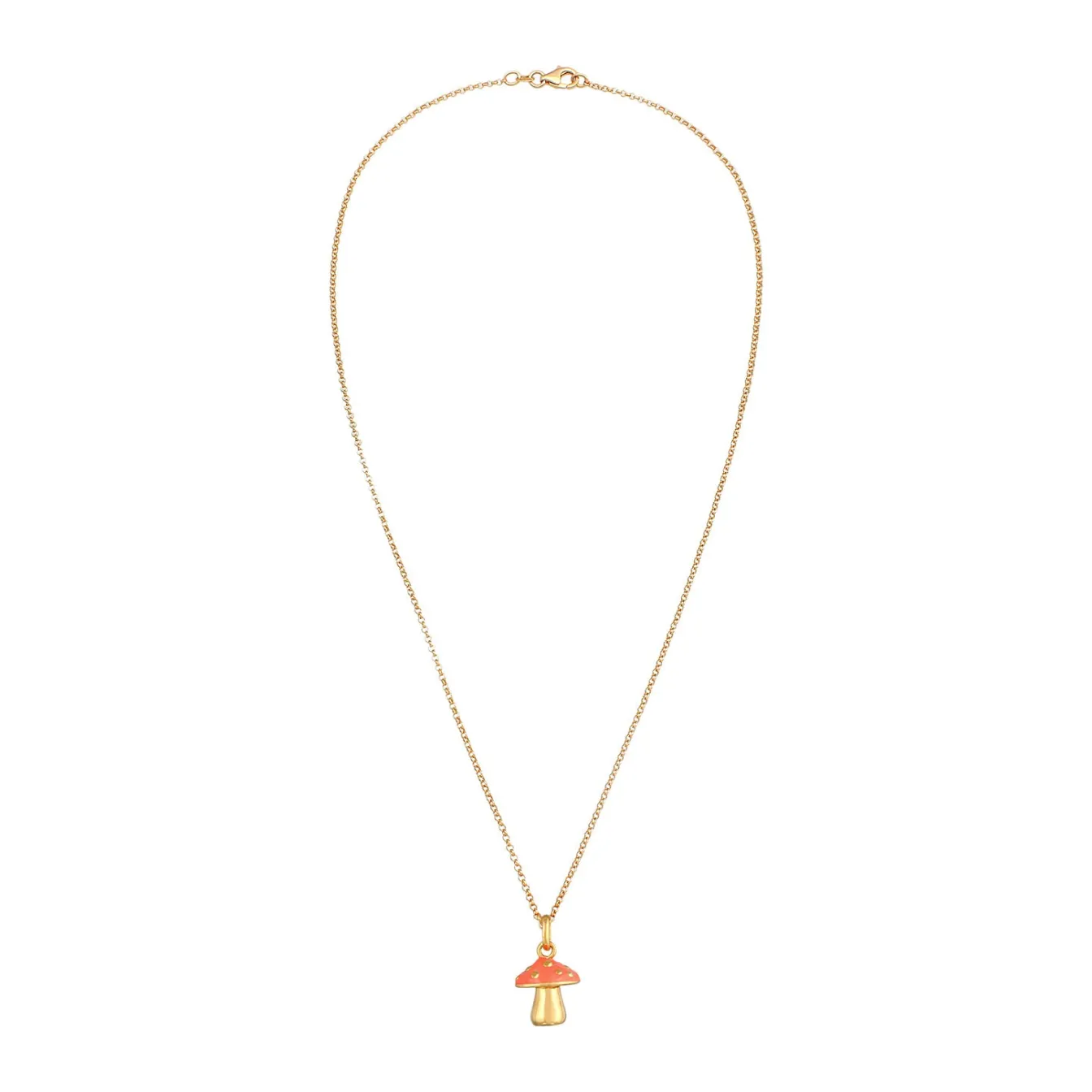 Elli "Halskette Anhänger Pilz | Emaille (Orange)< Symbol-schmuck|Halsketten