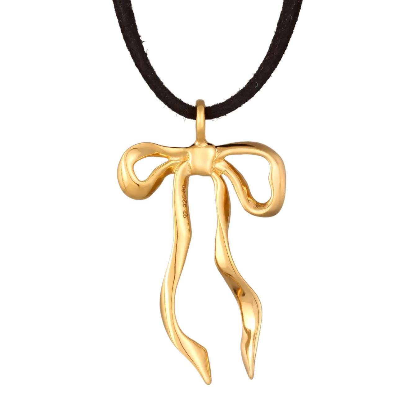 Elli "Halskette Anhänger Schleife | Synth. Leder< Symbol-schmuck|Halsketten