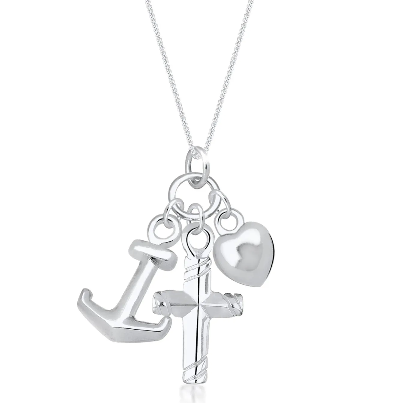 Elli "Halskette Anker Kreuz Herz< Symbol-schmuck|Herz-schmuck