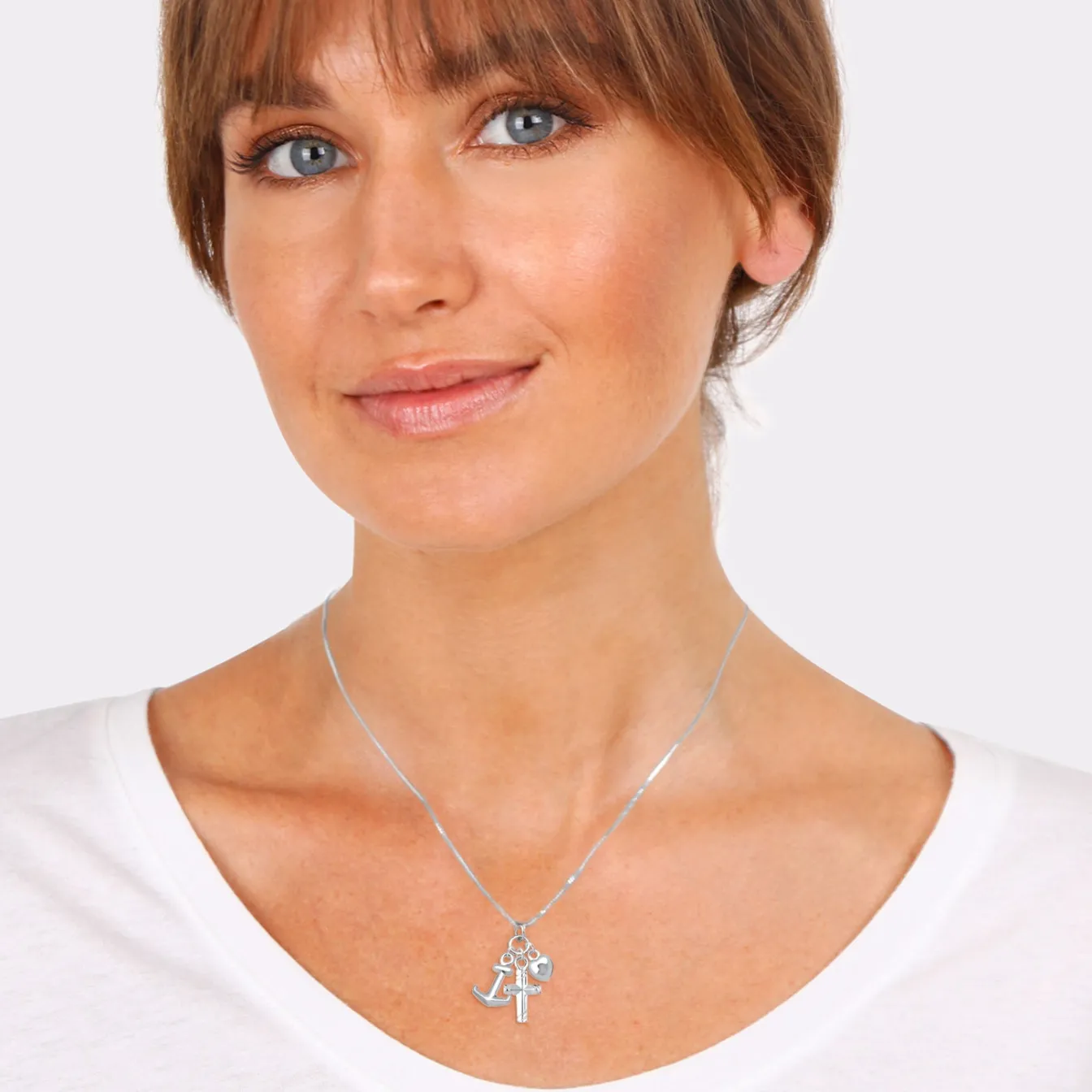 Elli "Halskette Anker Kreuz Herz< Symbol-schmuck|Herz-schmuck