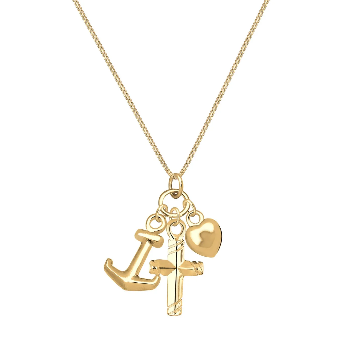 Elli "Halskette Anker Kreuz Herz< Symbol-schmuck|Herz-schmuck