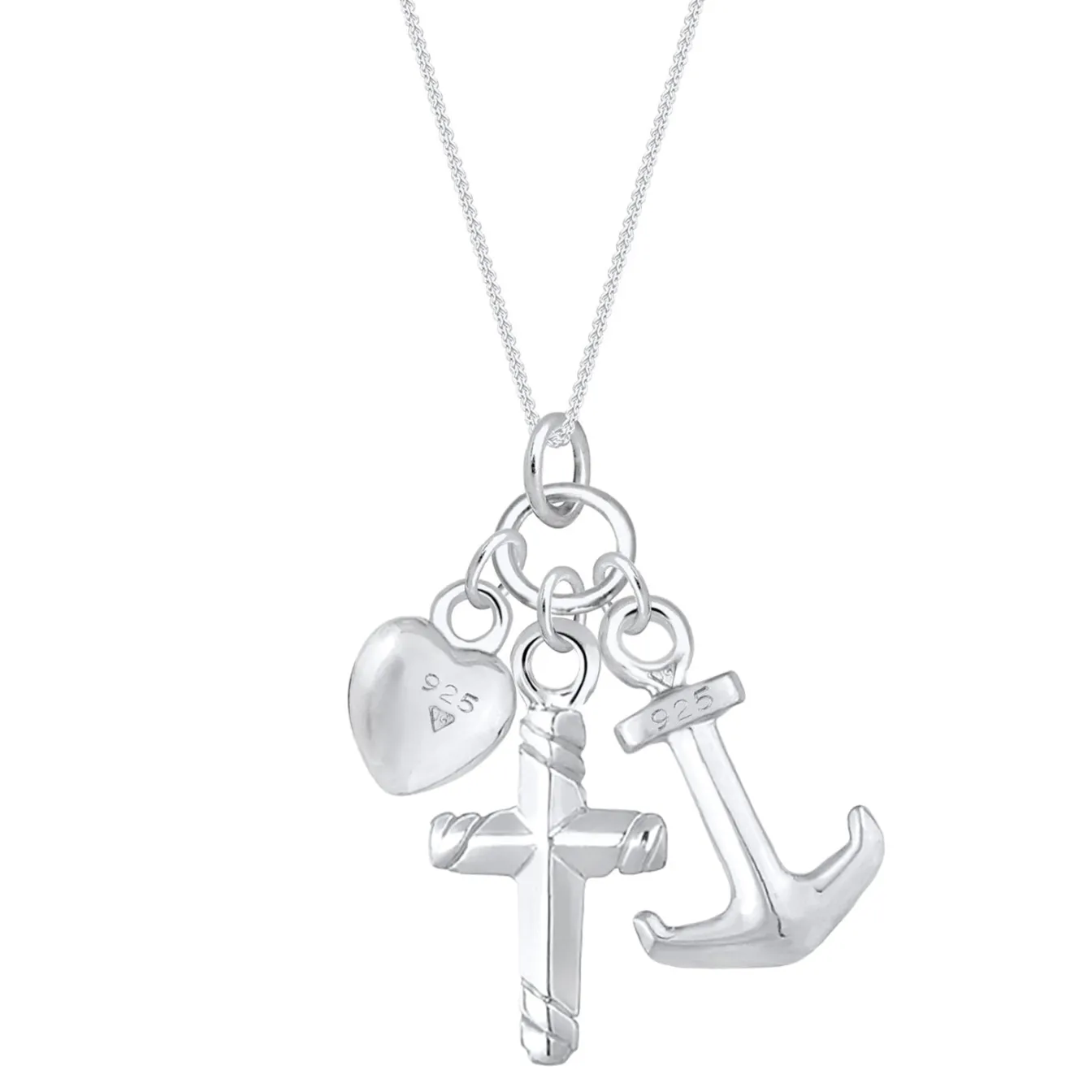 Elli "Halskette Anker Kreuz Herz< Symbol-schmuck|Herz-schmuck