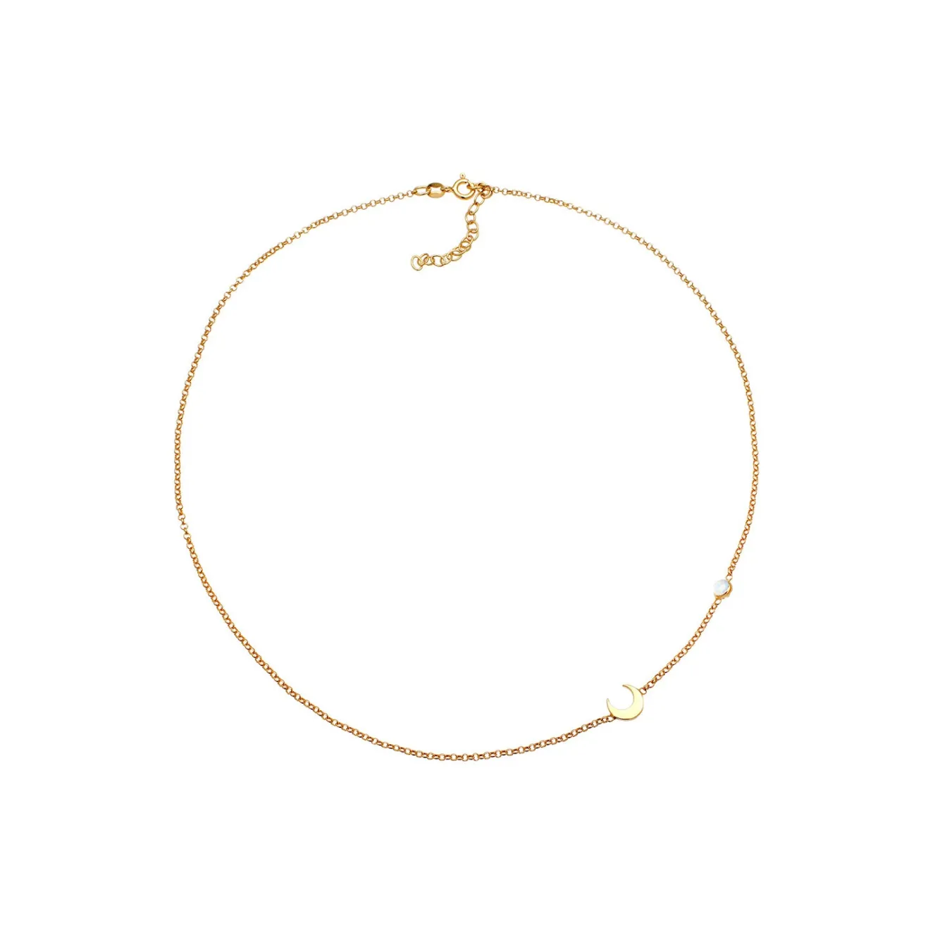 Elli "Halskette Astro | Mondstein (Weiß)< Symbol-schmuck|Halsketten
