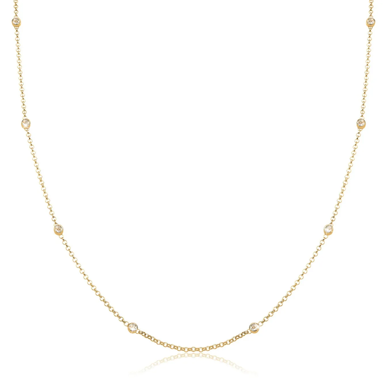 Elli "Halskette Basic | Kristalle (Weiß)< Roségold|Halsketten