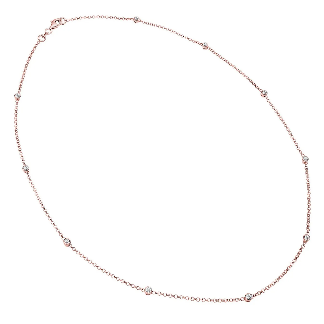 Elli "Halskette Basic | Kristalle (Weiß)< Roségold|Halsketten