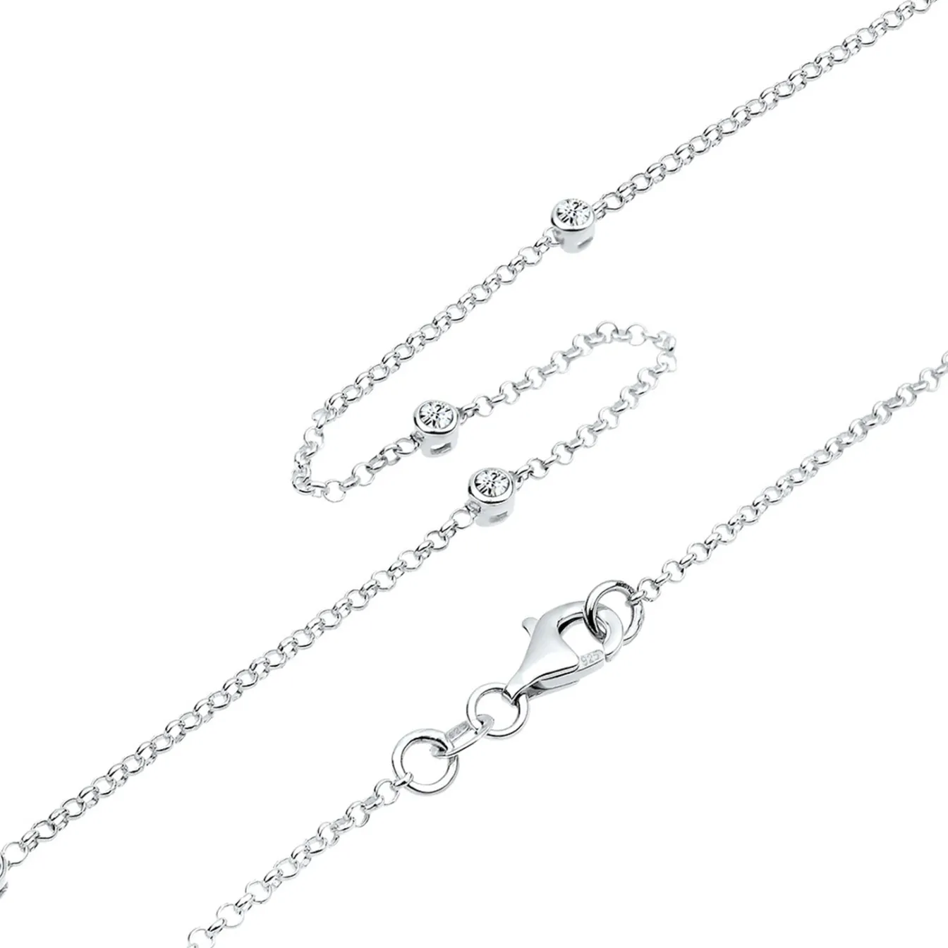 Elli "Halskette Basic | Kristalle (Weiß)< Roségold|Halsketten