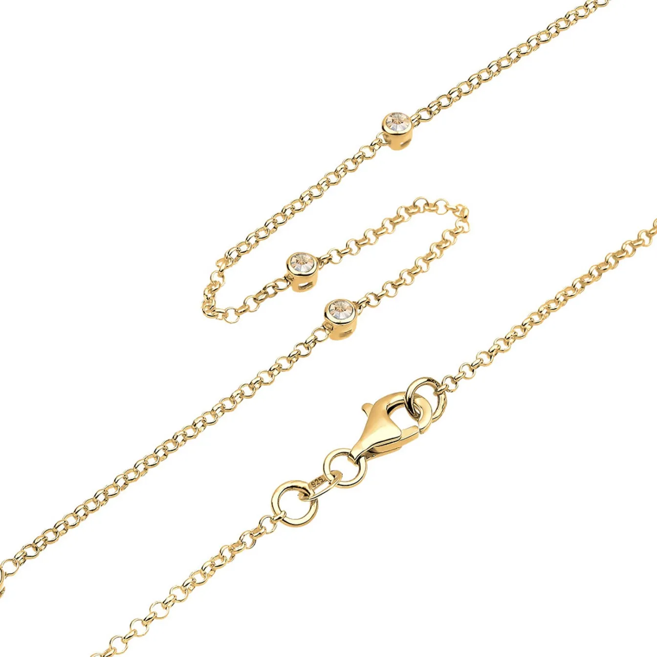 Elli "Halskette Basic | Kristalle (Weiß)< Roségold|Halsketten