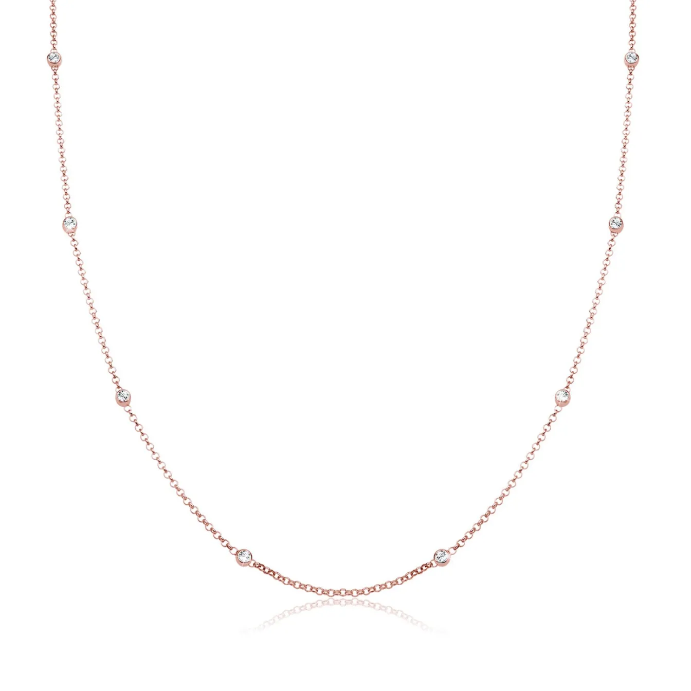 Elli "Halskette Basic | Kristalle (Weiß)< Roségold|Halsketten