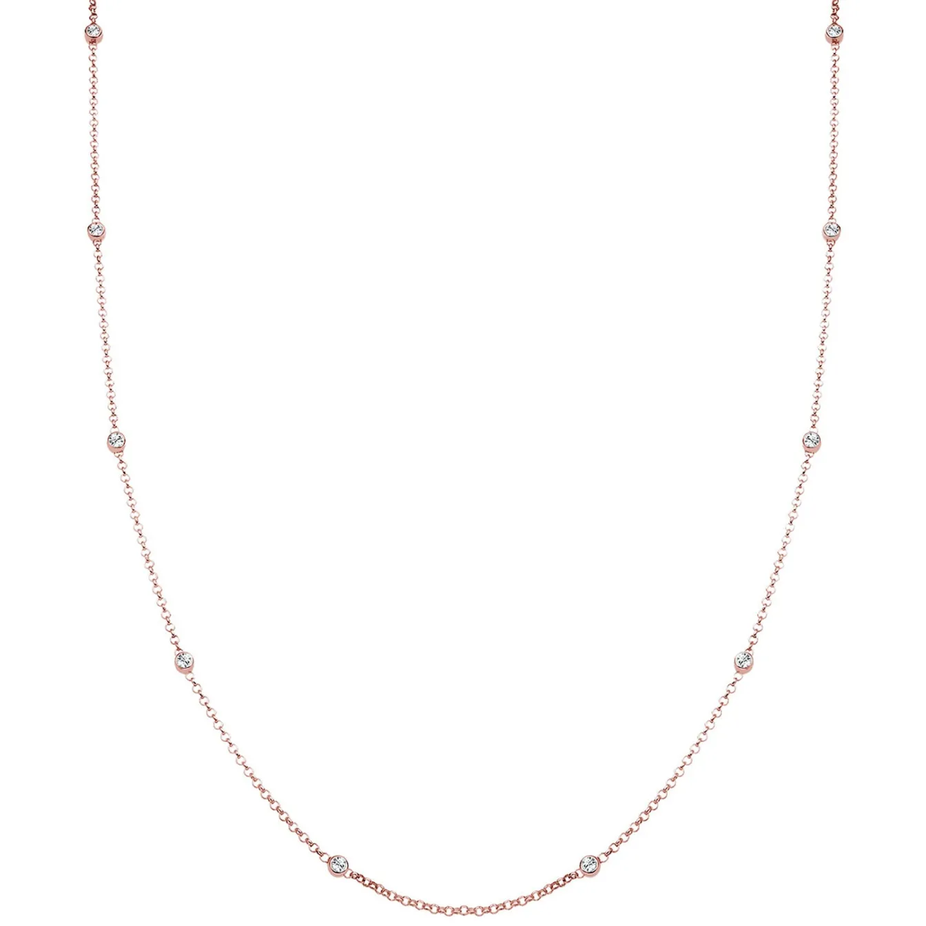 Elli "Halskette Basic | Kristalle (Weiß)< Roségold|Halsketten