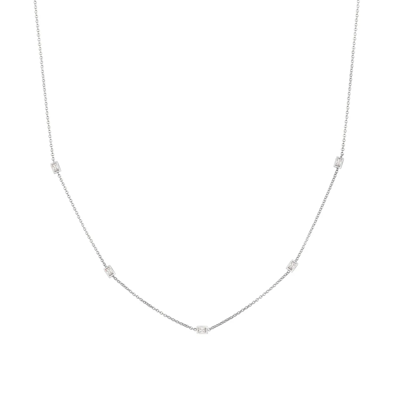 Elli "Halskette Basic | Zirkonia (Weiß)< Halsketten|Silber