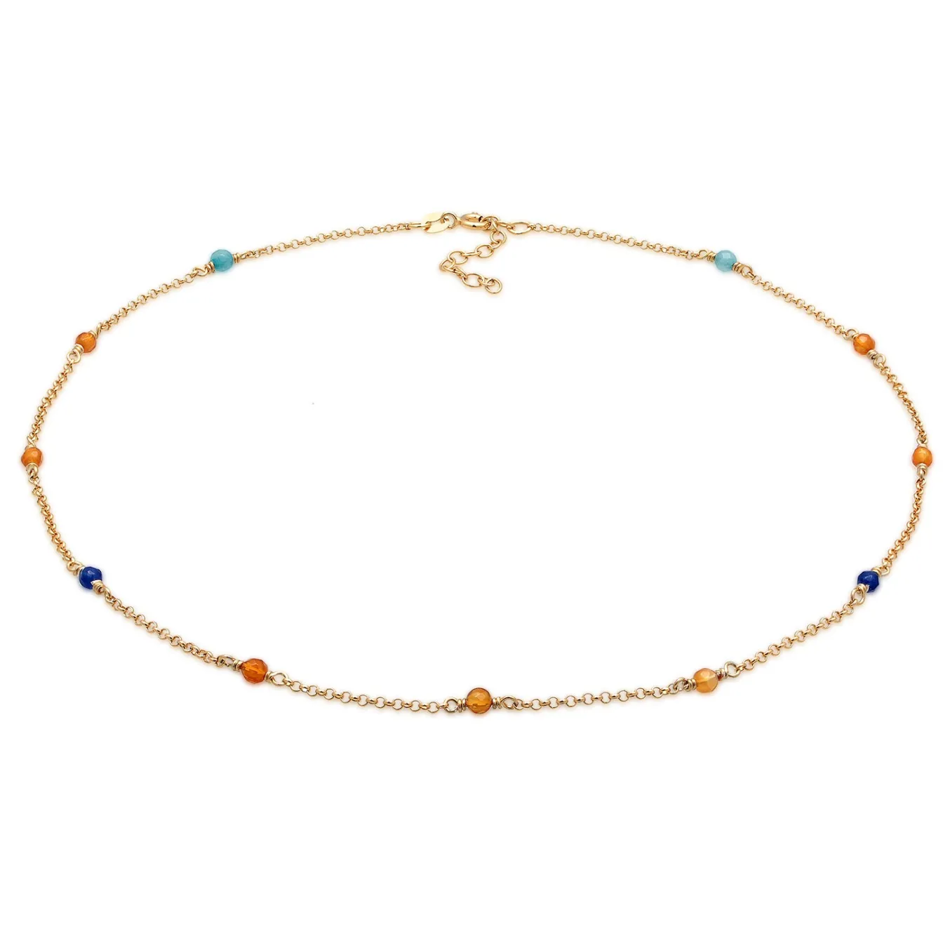 Elli "Halskette Beads | Achat (Bunt)< Halsketten|Vergoldet