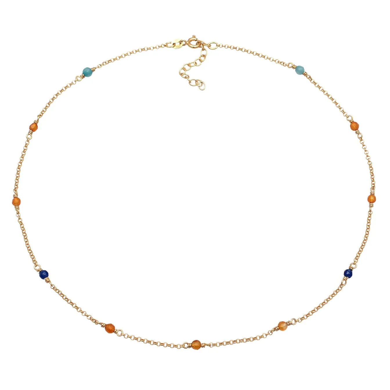 Elli "Halskette Beads | Achat (Bunt)< Halsketten|Vergoldet