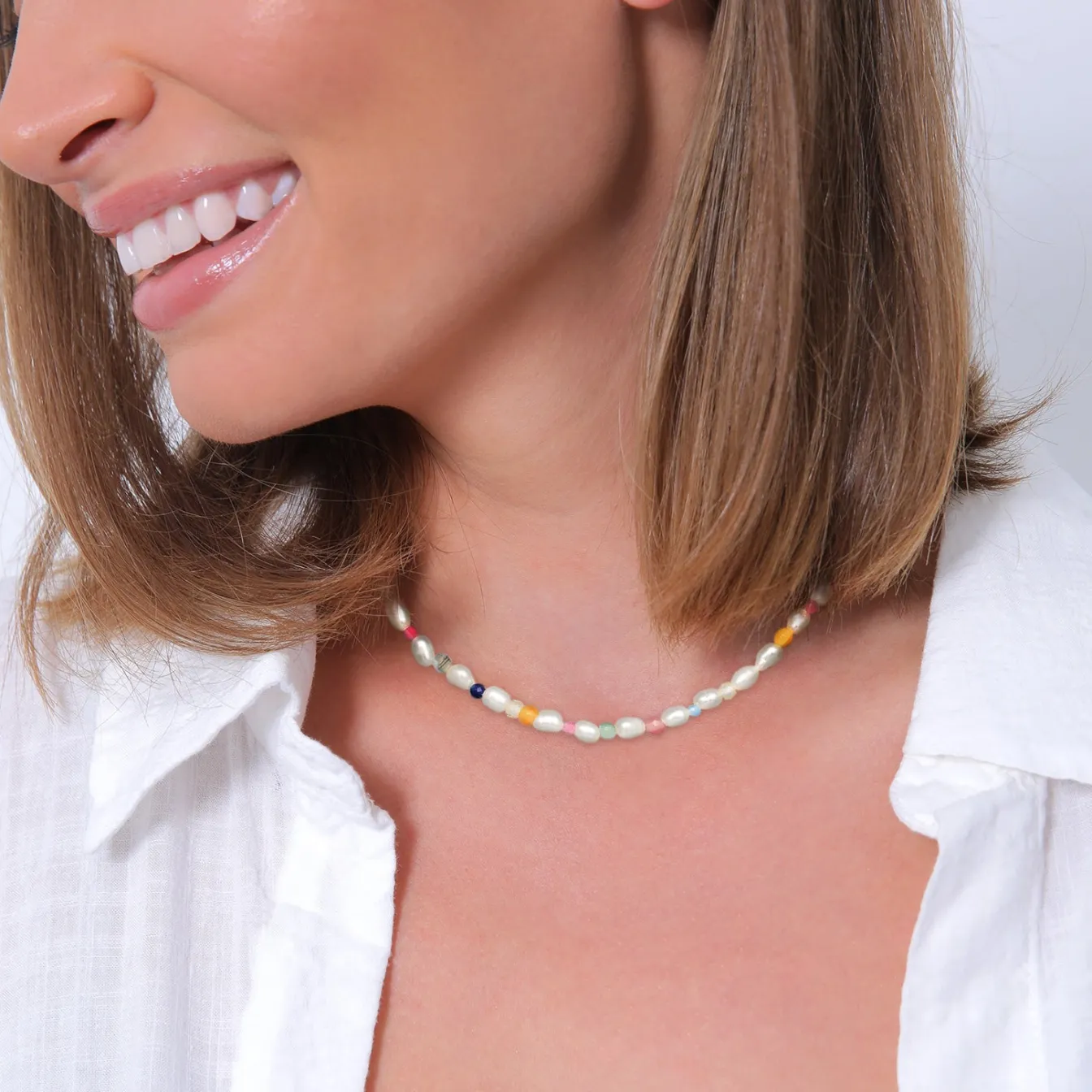 Elli "Halskette Beads Trend | Süßwasserzuchtperlen< Vergoldet|Perlen