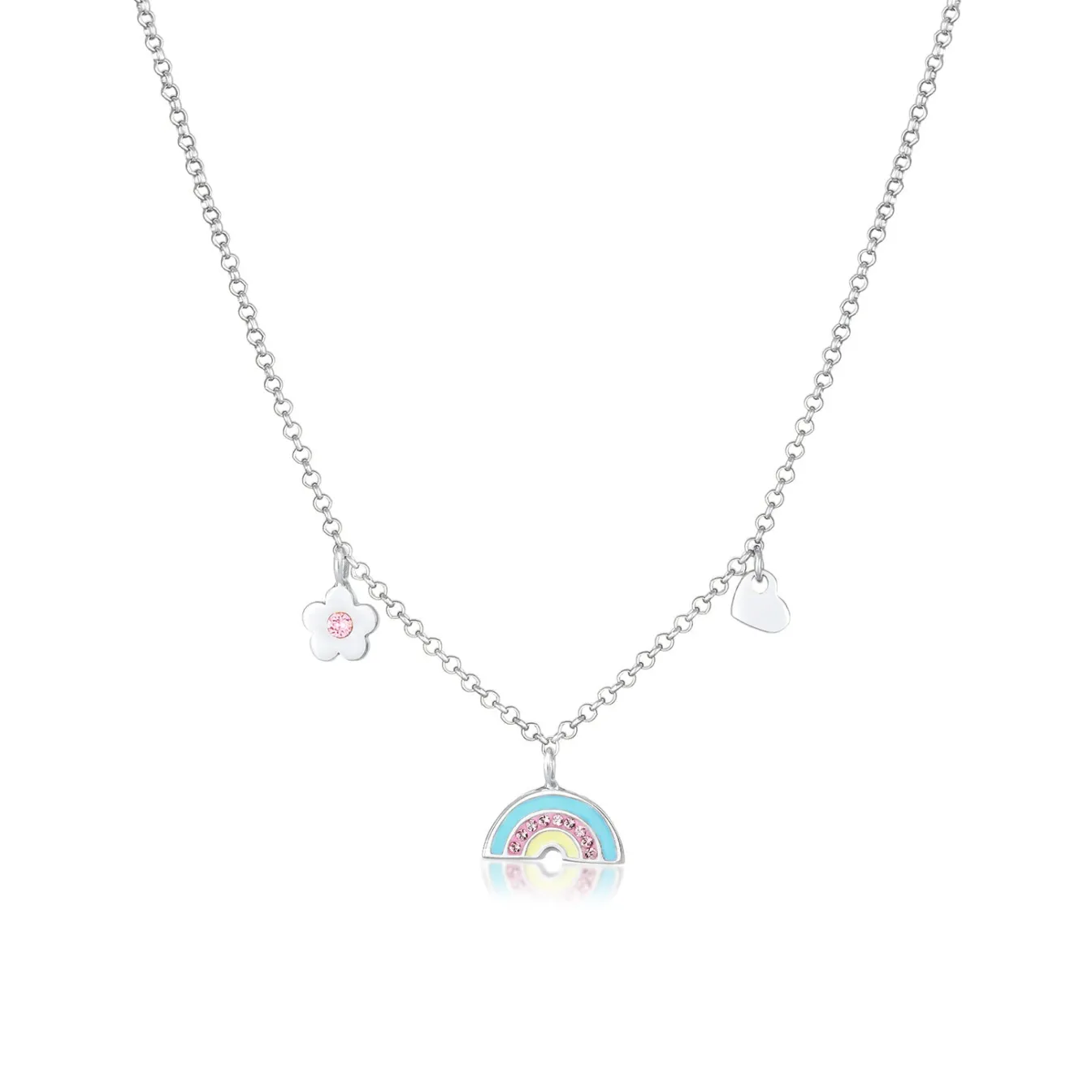 Elli "Halskette Blume | Kristall (Rosa)<Kinder Symbol-schmuck|Herz-schmuck