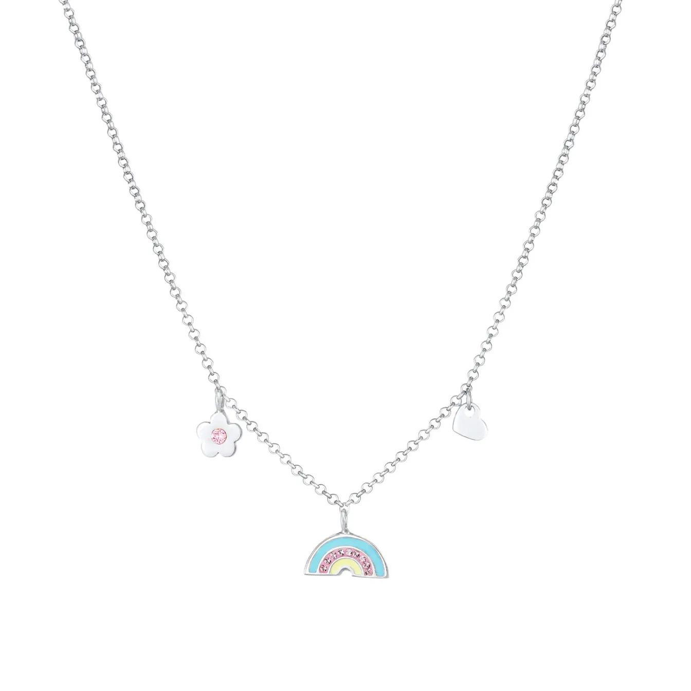 Elli "Halskette Blume | Kristall (Rosa)<Kinder Symbol-schmuck|Herz-schmuck