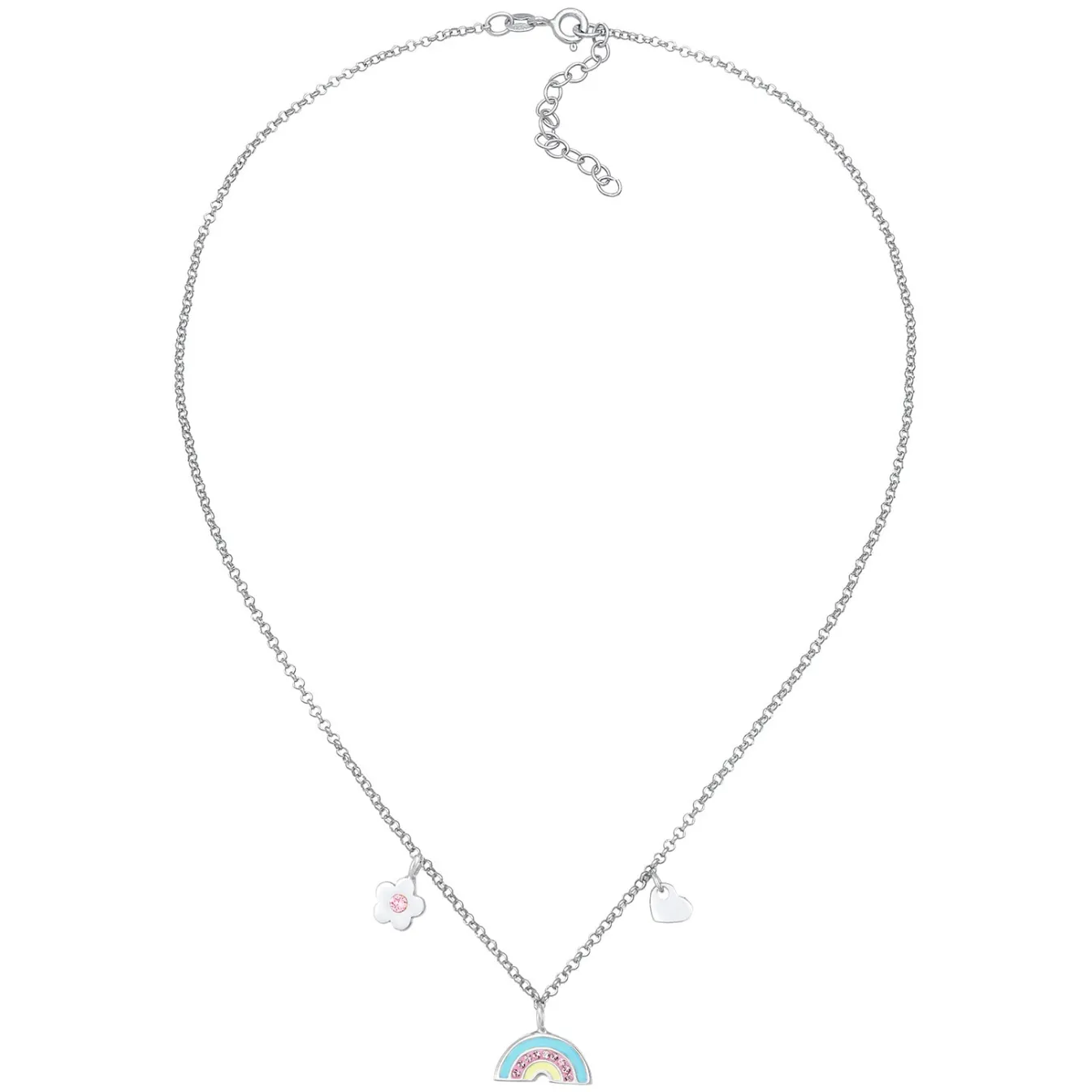 Elli "Halskette Blume | Kristall (Rosa)<Kinder Symbol-schmuck|Herz-schmuck