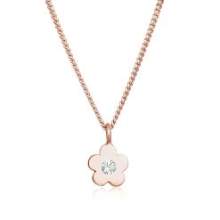 Elli "Halskette Blume | Kristall (Rosa)<Kinder Symbol-schmuck|Kinderschmuck