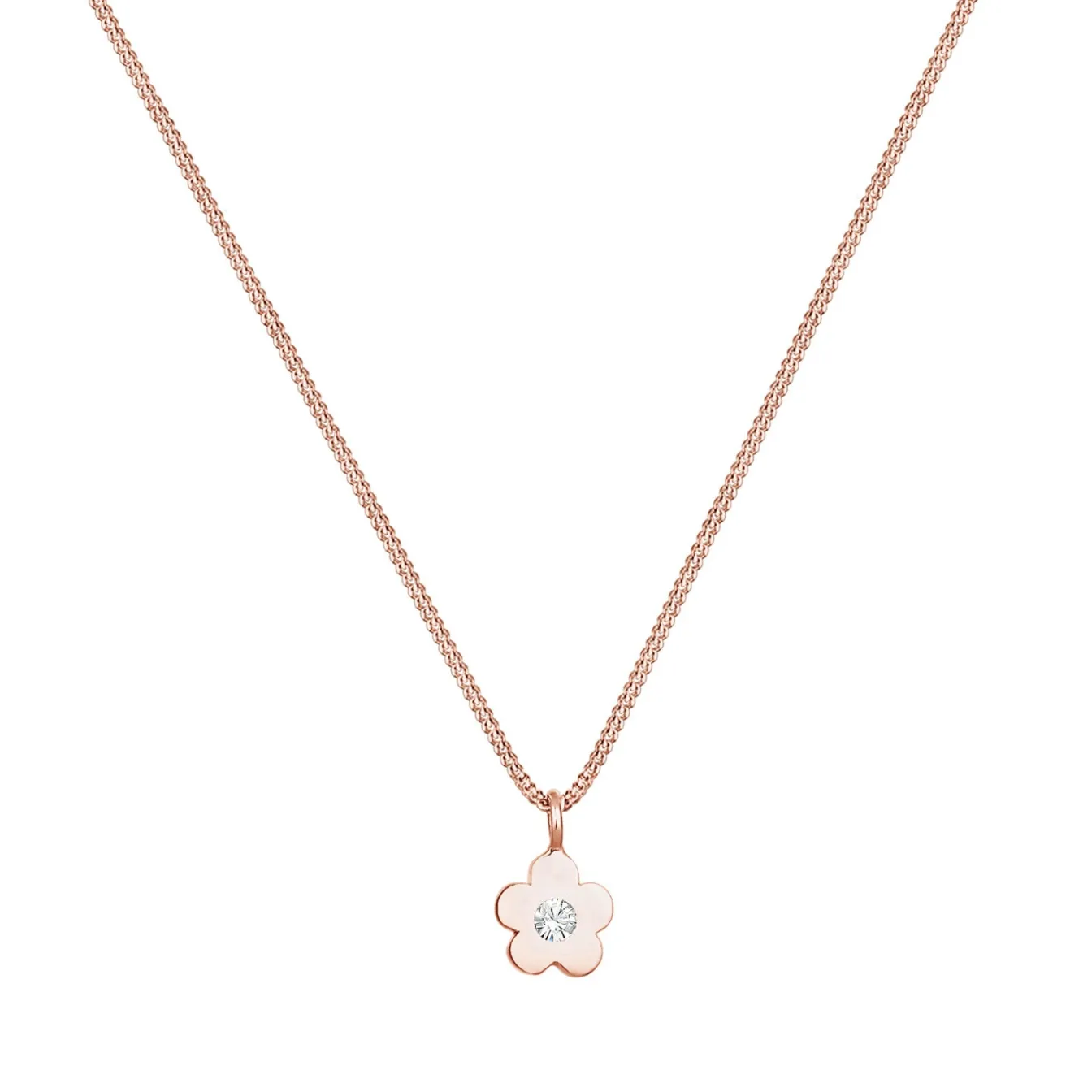 Elli "Halskette Blume | Kristall (Rosa)<Kinder Symbol-schmuck|Kinderschmuck