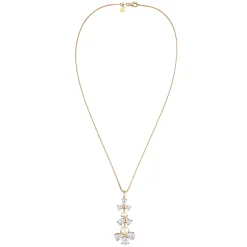 Elli "Halskette Blumen | Zirkonia (Weiß) & Süßwasserperlen< Vergoldet|Symbol-schmuck