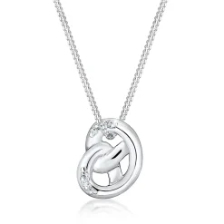 Elli "Halskette Brezel | Kristall (Weiß)< Halsketten|Silber