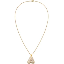 Elli "Halskette Bubble Buchstabe A | Kristalle (Weiß)< Vergoldet|Personalisierter Schmuck