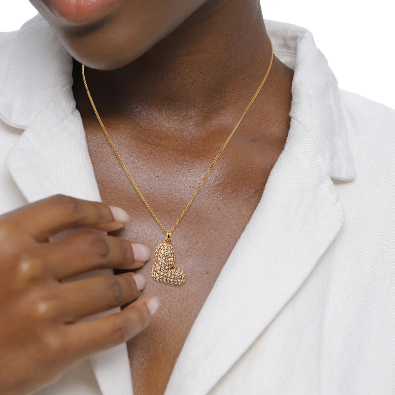 Elli "Halskette Bubble Buchstabe L | Kristalle (Weiß)< Vergoldet|Personalisierter Schmuck