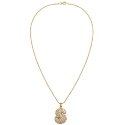 Elli "Halskette Bubble Buchstabe S | Kristalle (Weiß)< Vergoldet|Personalisierter Schmuck