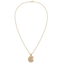 Elli "Halskette Bubble Buchstabe G | Kristalle (Weiß)< Vergoldet|Personalisierter Schmuck